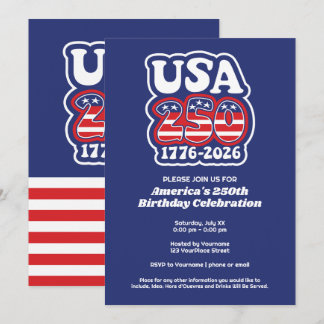  Groovy USA 250 - America's 250th Birthday Party Einladung