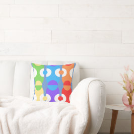 Groovy Vibes Colorful Chaos Geometric Kissen