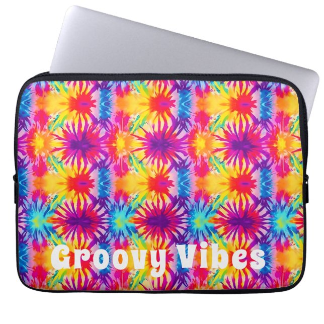 Groovy Vibes Gefärbte Krawatte individuell anpassb Laptopschutzhülle (Vorderseite)