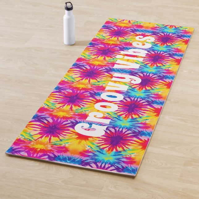 Groovy Vibes Gefärbte Krawatte individuell anpassb Yogamatte (Beispiel)