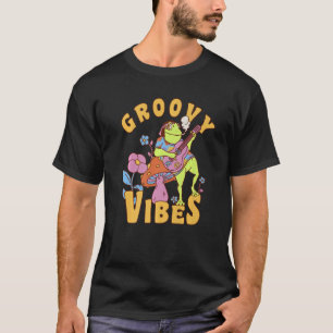 Groovy Vibes Retro Frog Gitarre Mushroom Fl T-Shirt