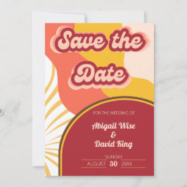 Groovy Vibes Retro Wedding Vintag Save the Date