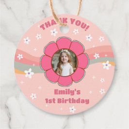 Groovy Vielen Dank Boho Floral Rainbow Geschenkanhänger