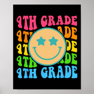 Groovy Vurth Grade Vibes Face Retro Lehrer zurück Poster
