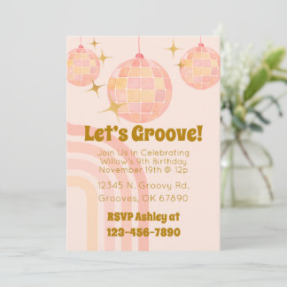 Groovy Watercolor Disco Einladung