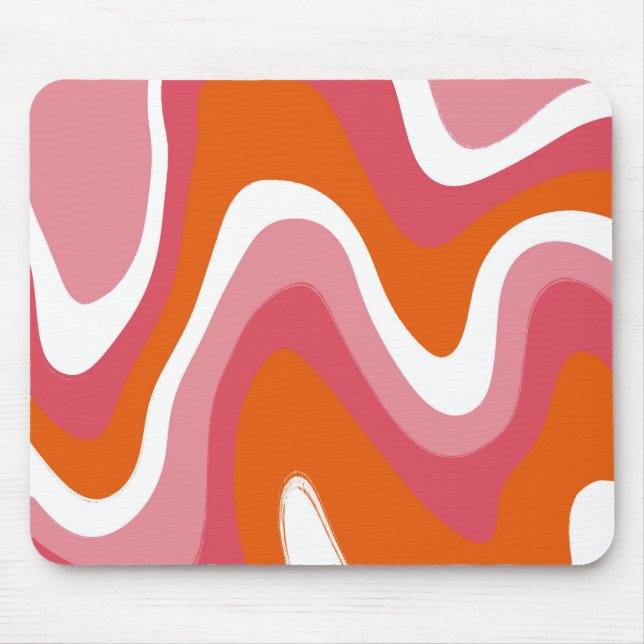 Groovy Wavy Farbige 70er  Mousepad (Vorne)