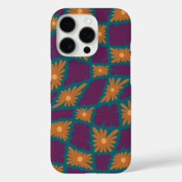 Groovy Wavy Trippy 60er Blume Karos Orange Pink