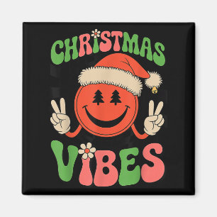 Groovy Weihnachts Stimmung Smile Gesicht Santa Hut Magnet