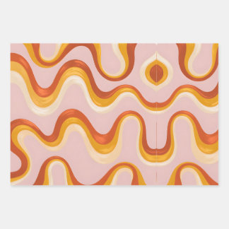 Groovy Welle Geschenkpapier Set