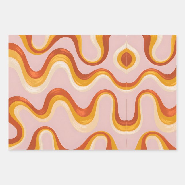 Groovy Welle Geschenkpapier Set (Vorderseite)