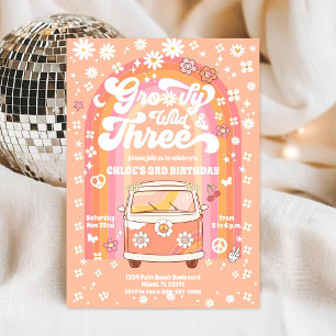 Groovy Wild & Drei Geburtstagseinladung Einladung