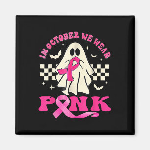 Groovy Wir tragen einen rosa Brustkrebs-Bewusstsei Magnet