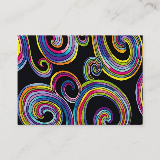 Groovy Wirbel (PERLE) SIZE/PAPER/SHAPE WAHLEN - Visitenkarte (Vorderseite)