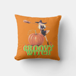 GROOVY WITCH lustige Halloween-Hexen Kissen