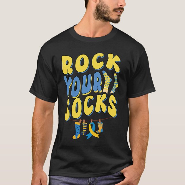 Groovy World Down Syndrome Day 2023  Rock Your Soc T-Shirt (Vorderseite)