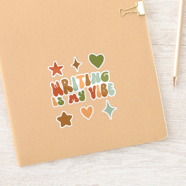 Groovy Writer ist mein Vibe Sticker, Writer Aufkleber (Notizbuch)