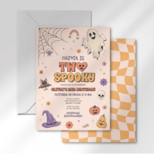 Groovy Zwei Gruseliger Halloween Zweiter Geburtsta Einladung
