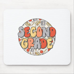 Groovy-Zweite-Klasse-Stimmung Retro-Lehrer Kinder Mousepad