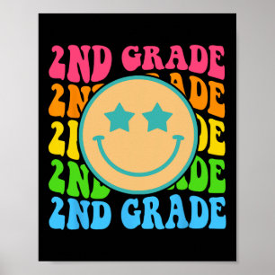 Groovy-Zweitklässler-Vibes-Gesicht Retro-Lehrer By Poster
