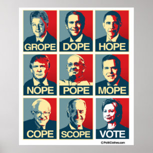 Grope Dope Hope Nope Pope Mope Cope Scope Abstimmu Poster