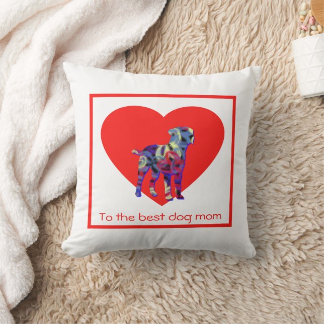 Grorder Terrier Dog Red Heart Mother Day Kissen (Decke)