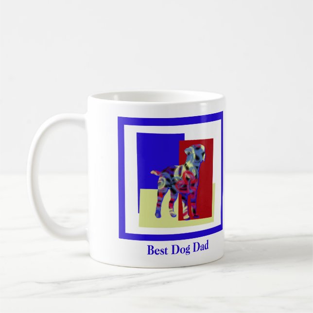 Grorder Terrier Dog Silhouette TRBY Vatertag Kaffeetasse (Links)