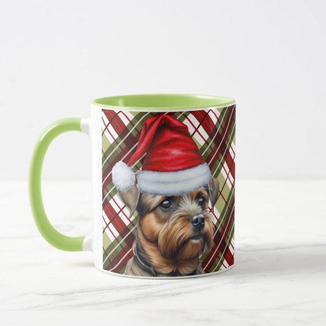 Grorder Terrier Red Green Holiday Kariert Weihnach Tasse (Links)