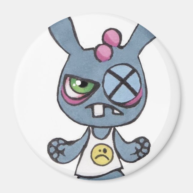 Gros aimant rond de 3 pouces pour lapin de boxe (Devant)