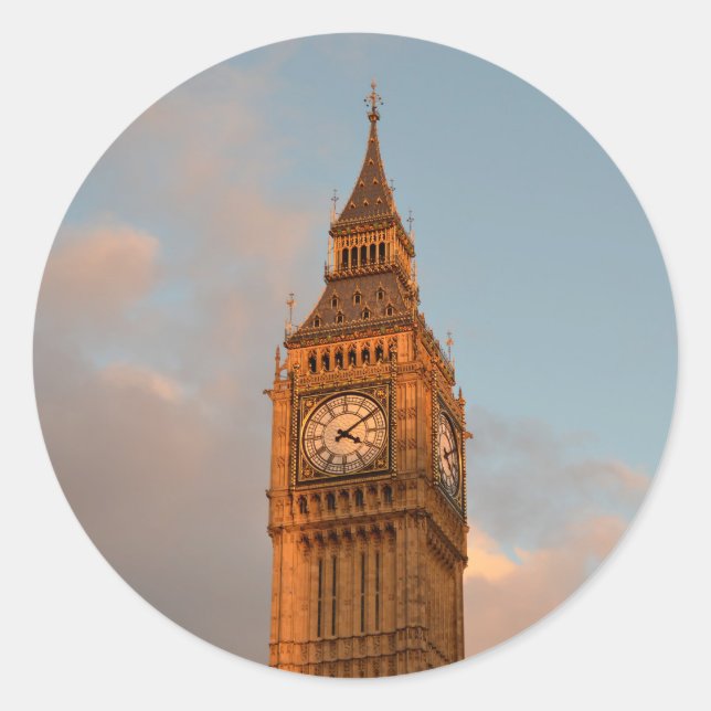Gros Ben à Londres autocollant rond (Devant)
