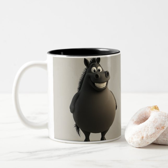 Gros Cheval Grin Mug (Avec donut)