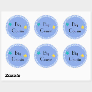 Gros cousin avec Sticker Classic Round Stars