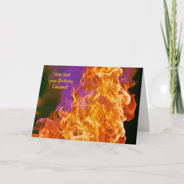 Gros Flammes Fundy Carte Anniversaire Vieille (Devant)
