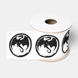Gros-grain bobine de ruban de Dragon noir