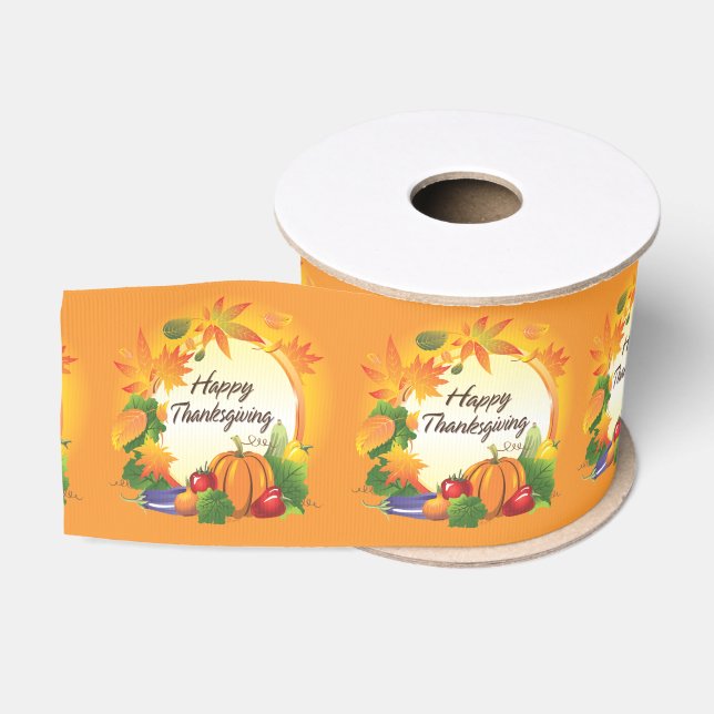 Gros-grain Bon thanksgiving 5 - 3" au loin ruban (Bobine)