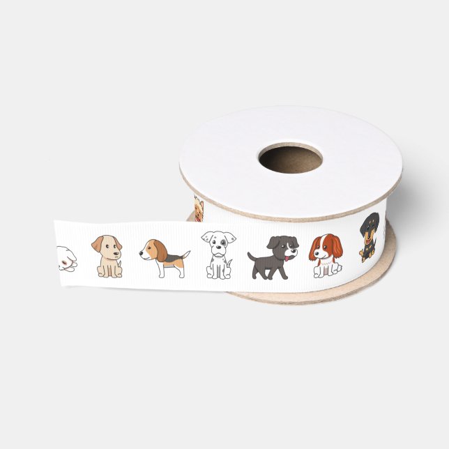 Gros-grain Chiens des douzaines de ruban Grosgrain (Bobine)