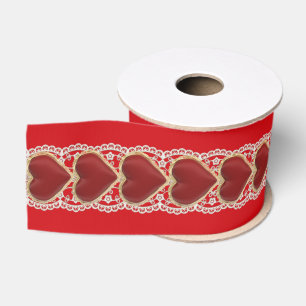 Gros-grain Cœur avec un ruban de dentelle 