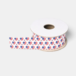 Gros-grain Coeurs patriotiques Ruban Grosgrain