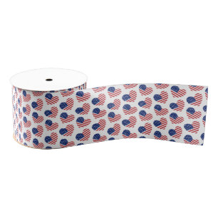 Gros-grain Coeurs patriotiques Ruban Grosgrain