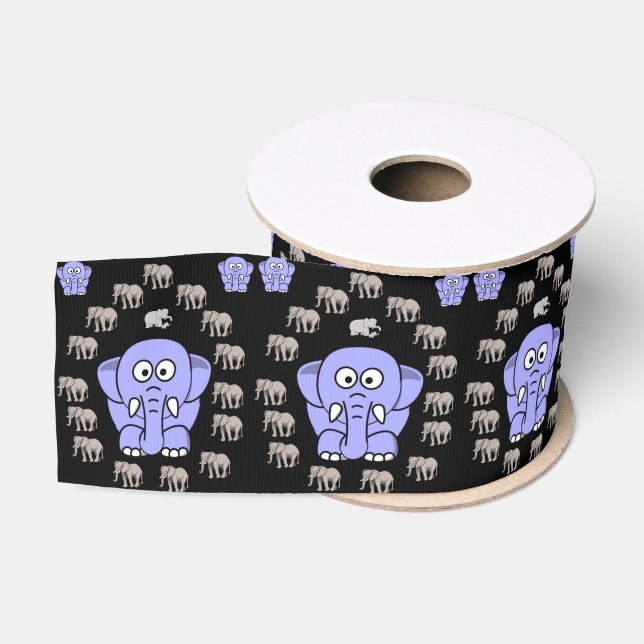 Gros-grain éléphants décoratifs en ruban (Bobine)