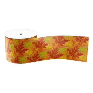 Gros-grain Feuilles De Ruban De Grosgrain D'Automne