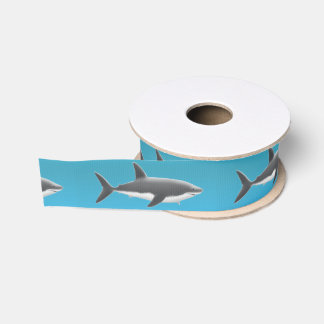 Gros-grain Grand ruban d'océan de requin blanc