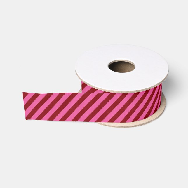 Gros-grain HAMbyWG - Ruban cadeau - Bande rose rouge (Bobine)