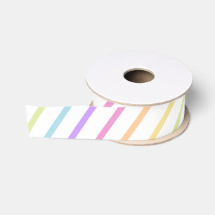 Gros-grain L'arc-en-ciel en pastel barre le ruban