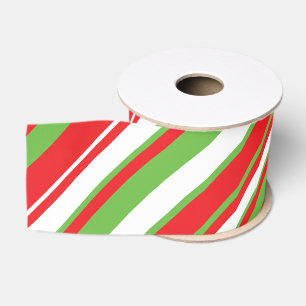 Gros-grain Lignes diagonales motif Noël Grosgrain Ruban