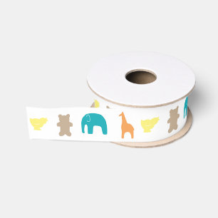 Gros-grain Neutre animal de ruban de baby shower de
