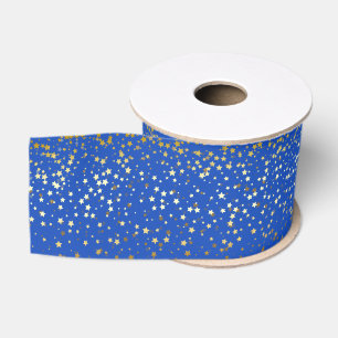 Gros-grain Petite étoile d'or Ruban Royal bleu