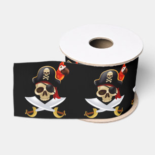 Gros-grain Pirates et perroquets Ruban à grains de graine
