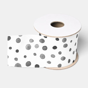 Gros-grain Points d'aquarelle Confetti de charbon Ruban