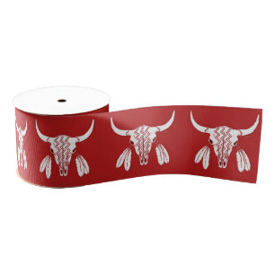 Gros-grain Rouge Ghost Dance Buffalo bobine ruban