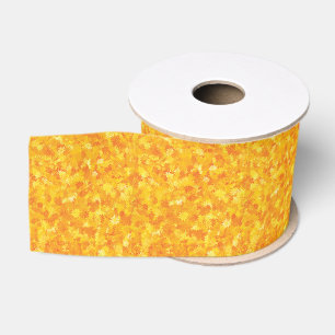 Gros-grain Ruban à grains de grosseur floral orange